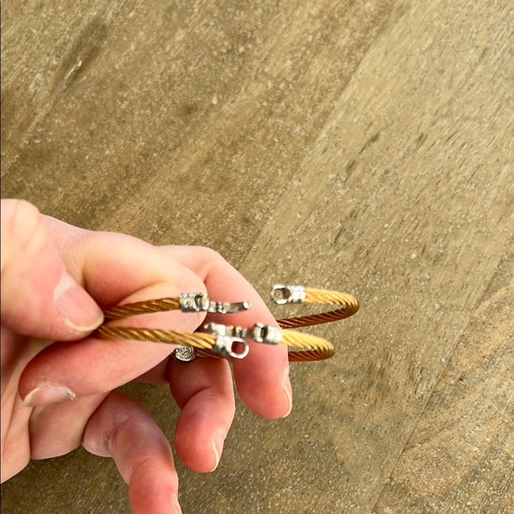 Charriol Gold and Silver Cable Bracelets with Sparkling Accents - Picture 2 of 3